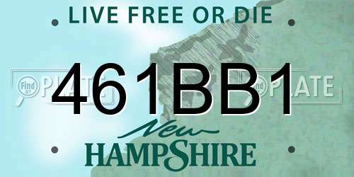 461BB1 New Hampshire License Plate