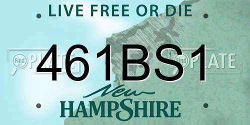 461BS1 New Hampshire License Plate