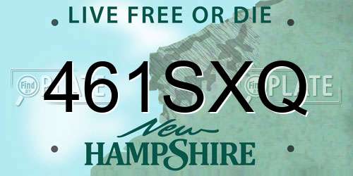 461SXQ New Hampshire License Plate