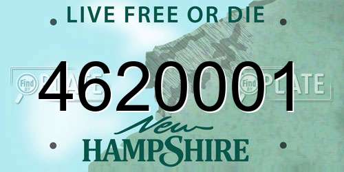 4620001 New Hampshire License Plate