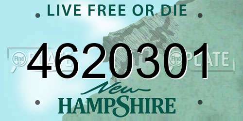 4620301 New Hampshire License Plate