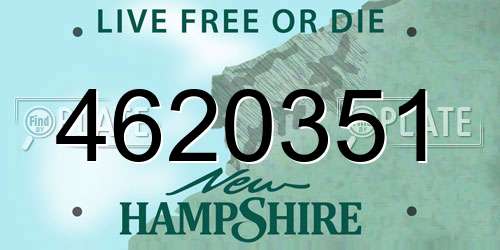 4620351 New Hampshire License Plate
