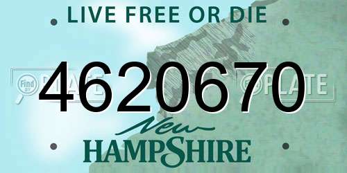 4620670 New Hampshire License Plate