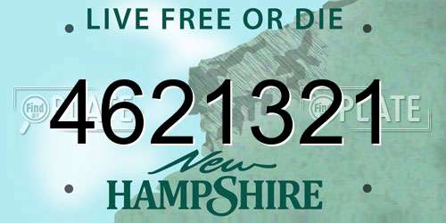 4621321 New Hampshire License Plate