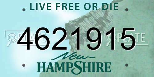 4621915 New Hampshire License Plate