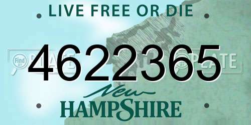4622365 New Hampshire License Plate