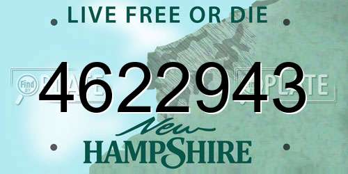 4622943 New Hampshire License Plate