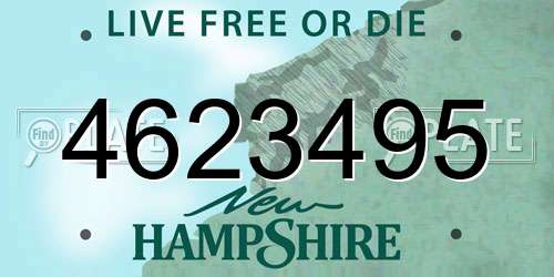 4623495 New Hampshire License Plate