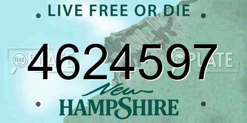 4624597 New Hampshire License Plate