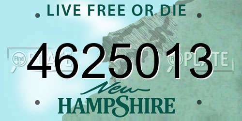 4625013 New Hampshire License Plate