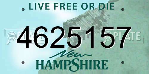 4625157 New Hampshire License Plate