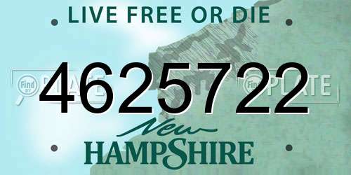 4625722 New Hampshire License Plate