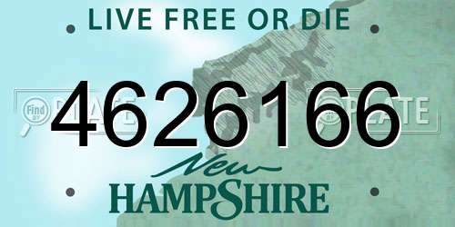 4626166 New Hampshire License Plate