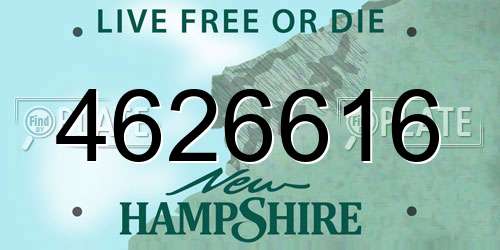 4626616 New Hampshire License Plate
