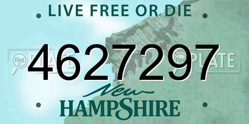 4627297 New Hampshire License Plate