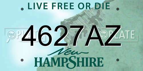 4627AZ New Hampshire License Plate