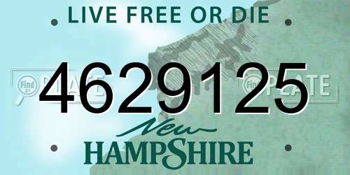 4629125 New Hampshire License Plate