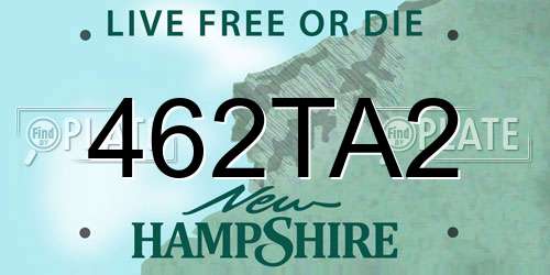 462TA2 New Hampshire License Plate