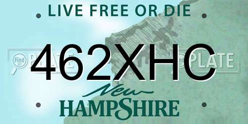 462XHC New Hampshire License Plate