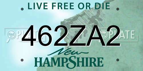 462ZA2 New Hampshire License Plate