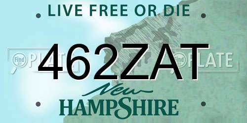 462ZAT New Hampshire License Plate