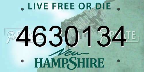 4630134 New Hampshire License Plate