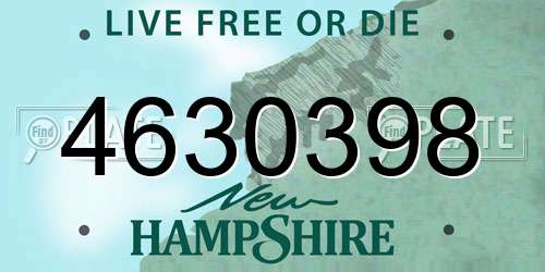 4630398 New Hampshire License Plate
