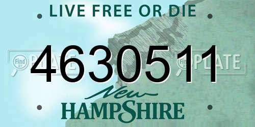 4630511 New Hampshire License Plate