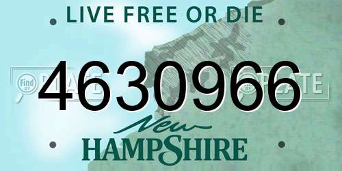 4630966 New Hampshire License Plate