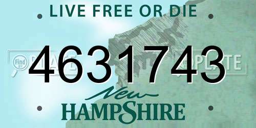 4631743 New Hampshire License Plate