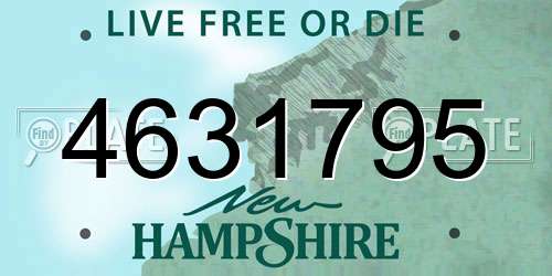 4631795 New Hampshire License Plate