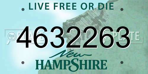 4632263 New Hampshire License Plate