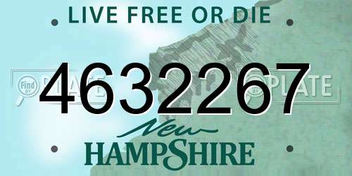 4632267 New Hampshire License Plate