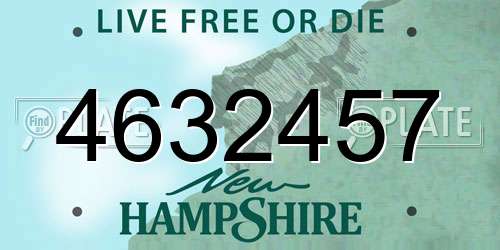 4632457 New Hampshire License Plate
