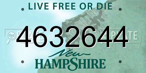 4632644 New Hampshire License Plate