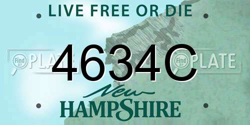 4634C New Hampshire License Plate