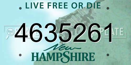 4635261 New Hampshire License Plate