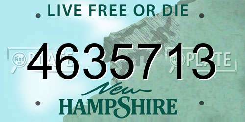 4635713 New Hampshire License Plate