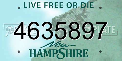 4635897 New Hampshire License Plate