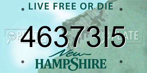 46373I5 New Hampshire License Plate