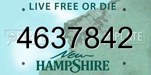 4637842 New Hampshire License Plate