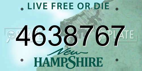 4638767 New Hampshire License Plate
