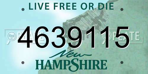 4639115 New Hampshire License Plate