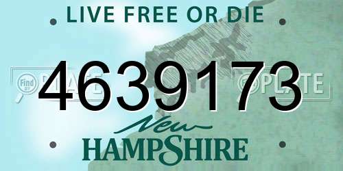 4639173 New Hampshire License Plate