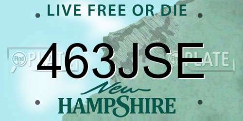 463JSE New Hampshire License Plate