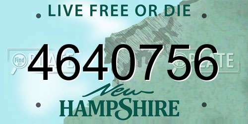 4640756 New Hampshire License Plate