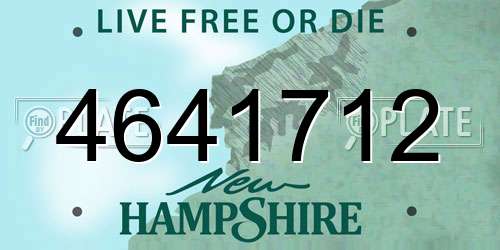 4641712 New Hampshire License Plate