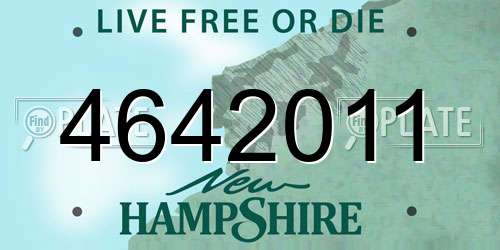 4642011 New Hampshire License Plate
