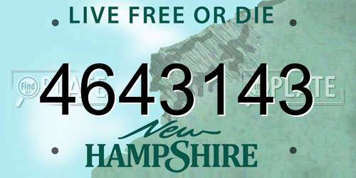 4643143 New Hampshire License Plate