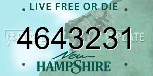 4643231 New Hampshire License Plate